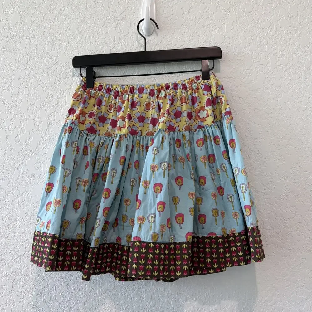 Matilda Jane Character Counts Twirl Skirt Animal Print Floral Size 12